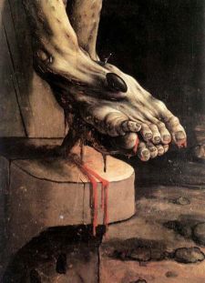 Grunewald Crucifixion foot detail